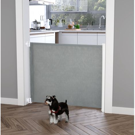 Aufrollbares Sicherheitsgitter für Treppen, Stahl und Kunststoff, Grau, 115 cm (1/5)