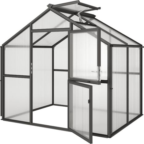 KGT Gewächshaus "Novum II", anthrazit-grau, 5,7 m², 10 mm HKP