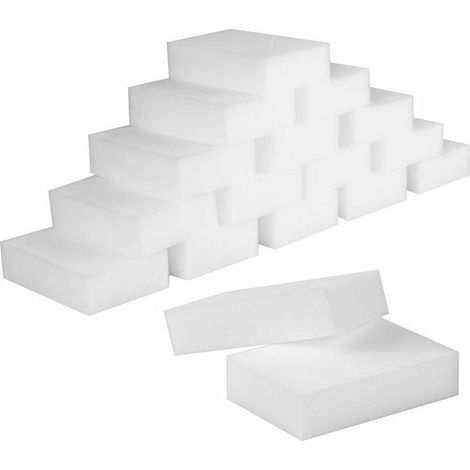 Green Mobility-Eponges Magiques, 50 Pcs Eponge en Melamine de Nettoyage - Gomme Magique pour Salle de Bain,Piscine,Cuisine,Sol,Mur - Blanche 10x7x3cm (1/5)