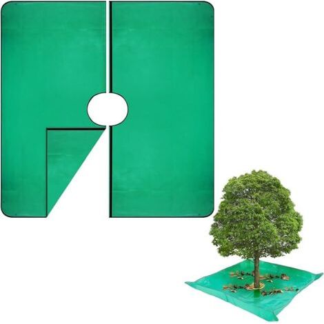 Pair Bâche D'élagage Paysager 200 x 200 cm avec Trou de 12'', Imperméable pour L'élagage des Arbres, Tapis de Plantation avec Boucles d'angle pouvant Tenir Debout Autour des arbustes(Vert) (1/5)