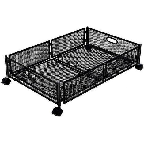 Coffre de rangement de literie à glisser sous le lit, grande capacité, avec roulettes, tiroirs, peut contenir vêtements et couvertures, étagère à chaussures pliable, noir. (1/5)