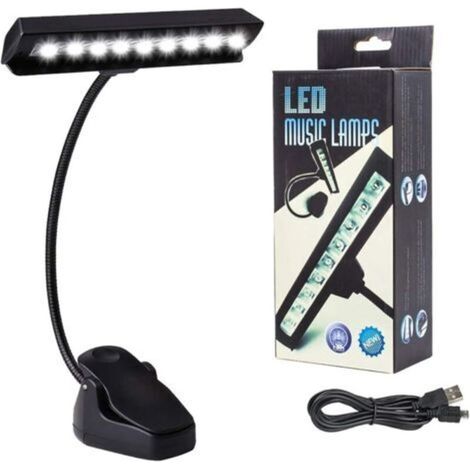 Lampe de bureau LED rechargeable à pince - flexible et portable, idéale pour lire, jouer du piano, travailler et voyager. (1/5)