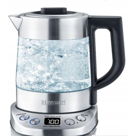 Severin WK 3473 Deluxe Mini Kettle in acciaio inox e vetro