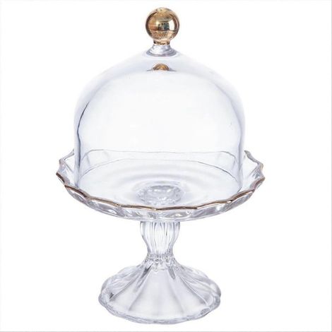 Domestique verre assiette à fruits haute end snacks dessert dried fruits assiette ronde avec couvercle living room (1/5)