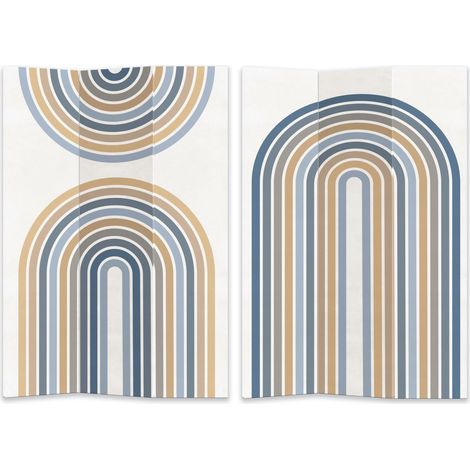 Paravent imprimé 3 panneaux bleu et orange 120,6x2,5xh180,6x2,5xh180xh180 (1/2)
