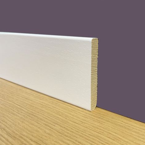 BATTISCOPA Zoccolatura Squadrato laccato bianco in legno MASSELLO 70X10 (prezzo al ML) (prezzo al metro)