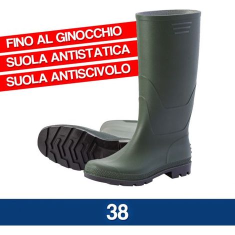 STIVALI IN PVC VERDI GINOCCHIO 38