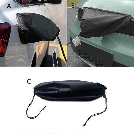 Protection anti-pluie pour port de recharge de véhicule électrique - Cordon de serrage à deux extrémités (1/4)
