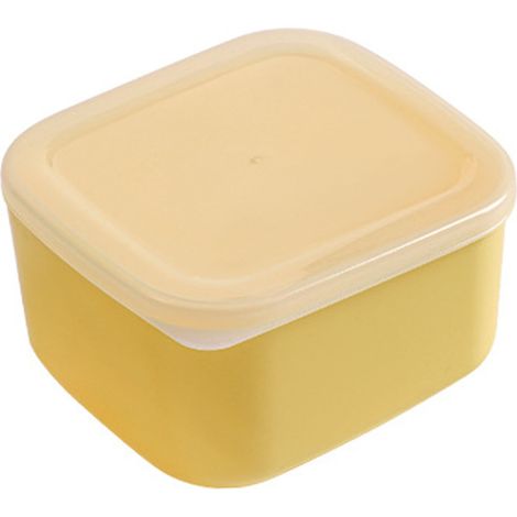 Boîte de conservation transparente en plastique pour fromage tranché, hermétique, avec couvercle. Taille S. (1/5)