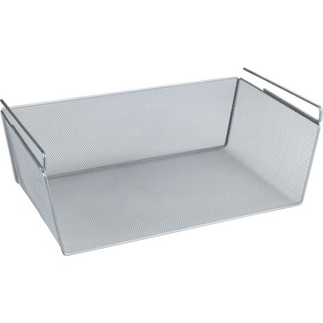 Panier suspendu métallique 49x28x18 cm – Rangement cuisine sous étagère – Volume 21 litres – Fixation sans perçage