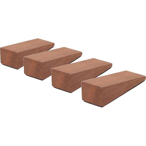 4 Pièces en Bois, Aspect Bois, Butée de Porte Coulissante pour Chambre à Coucher, Salon, Salle de Bain, Cale d'arrêt, Butées de Porte, Marron foncé Triangulaire Anti