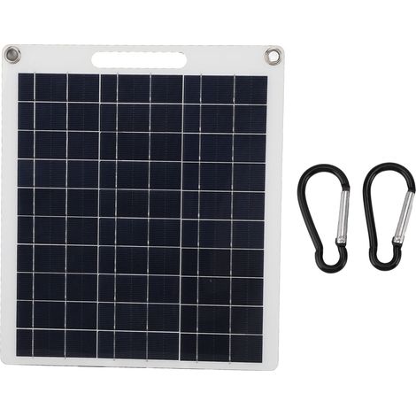 Ortviai Panneau Solaire Portable 30 W, Silicium Monocristallin, Étanche et Pliable, avec 2 USB 5 V pour Camping et Randonnée