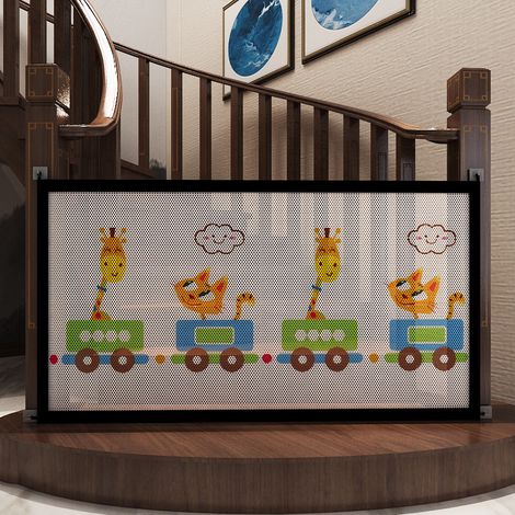 Garde-corps enfant CHOYCLIT, barrière extensible décorative pour bébé (L134cm x H85cm), protection renforcée pour escaliers, barrière portable et sans perçage pour portes, couloirs et passages. (1/4)