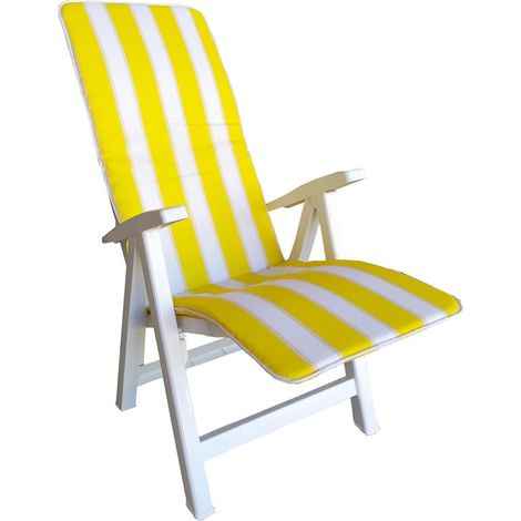 Cuscino imbottito pieghevole copri sdraio sedia 50x154 con bordino GIALLO (1/2)