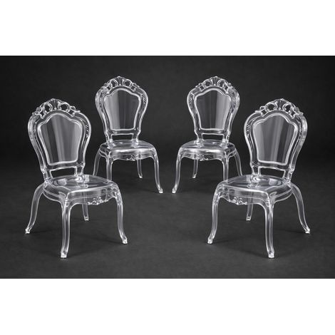 Set 4 Sillas de policarbonato Silla de cocina y salón Sillón de plástico exteriores moderno Sillones para comedor y dormitorio (1/5)