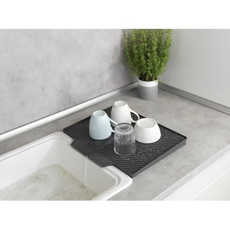 Wenko Alfombrilla escurridor Nelia Maxi gris 34 x 40 cm