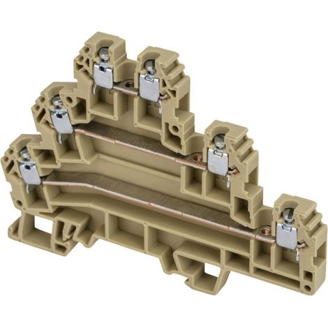 Borne de jonction trois étages à vis 2,5mm² - pas 6mm - beige - IMO (1/5)