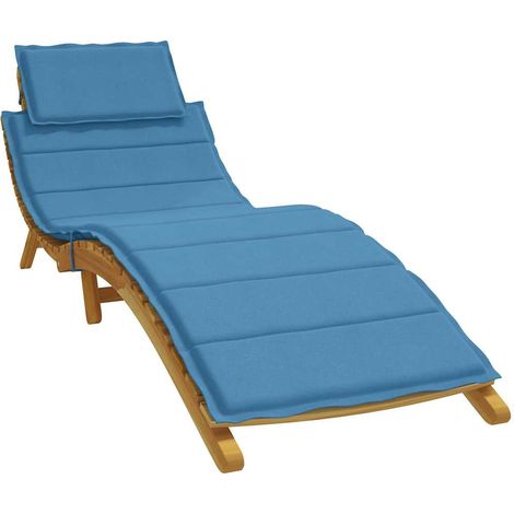 Sonnenliegen-Auflage Melange Blau 186x58x4 cm Stoff (1/5)