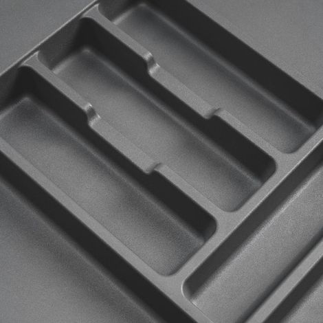 Emuca Cubertero Optima para cajón Universal, módulo 600mm, Plástico, Gris antracita