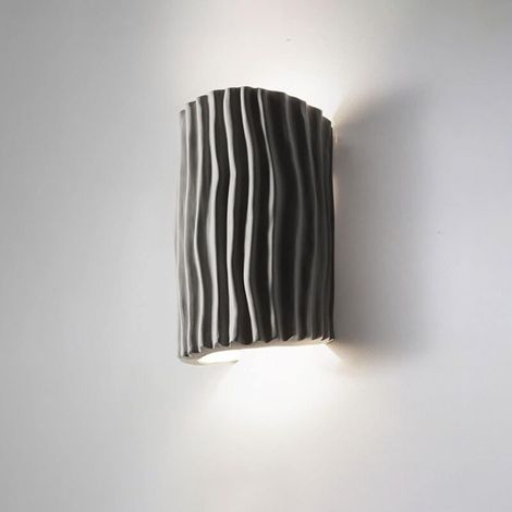 Applique da parete creativa in resina, forma ondulata, lampadina G9, adatta per camera da letto, soggiorno, corridoio, comodino, ecc. (lampadina non inclusa) (1/4)