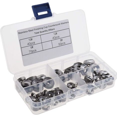 Lot de 200 rondelles à tête fraisée en acier inoxydable 304 pour vis à tête fraisée (1/5)