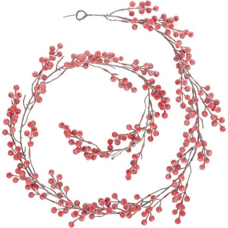 Paris Prix - Guirlande De Noël Déco baies 190cm Rouge (1/2)