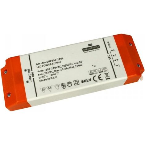 Alimentatore Trasformatore Slim 24V 250W 10,4A 31mm SNAPPY SNP250-24VL (1/4)