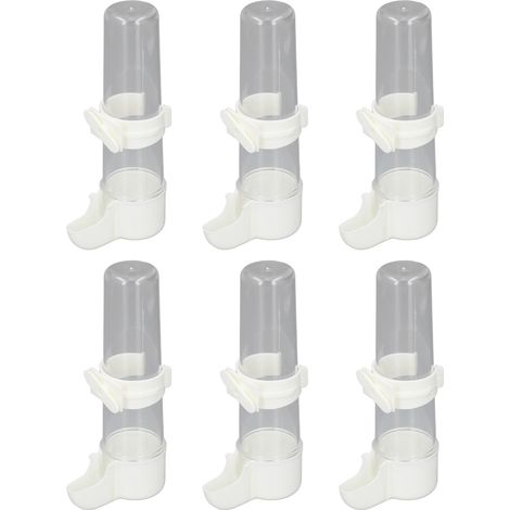 Lot de 6 abreuvoirs automatiques pour cage d'oiseaux en plastique anti-déversement à suspendre pour perruches, cacatoès, inséparables, perroquets 150 ml (1/5)