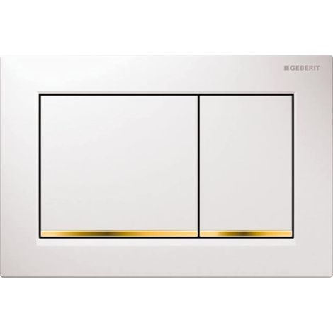 Compatible avec la plaque de chasse Geberit Omega30 115.080.KK.1 — double chasse d'eau, blanc (1/4)