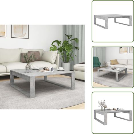 Table basse Gris béton 100x100x35 cm Bois d'ingénierie - Table Basse - Meuble Salon - Table D'appoint - Table En Bois - Design Moderne (1/5)