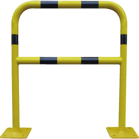 Barriera di sicurezza a piastra 1m ø 40 mm 1000x1000 gialla