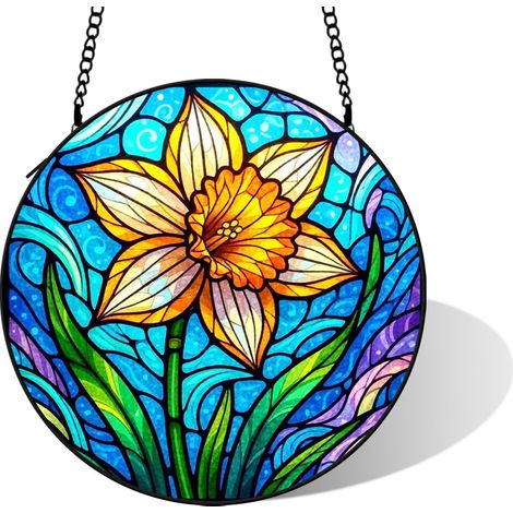 Décoration murale vitrail élégant, diamètre: 9 cm (1/5)