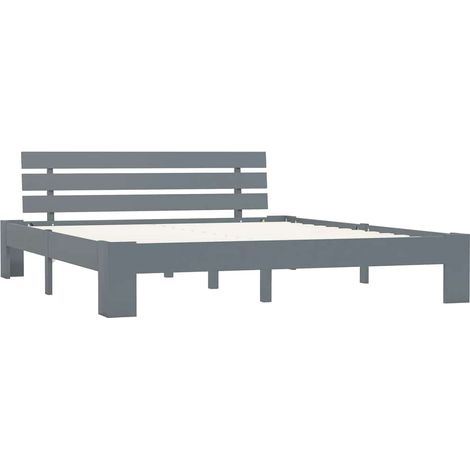Massivholzbett Grau Kiefer 160x200 cm vidaXL