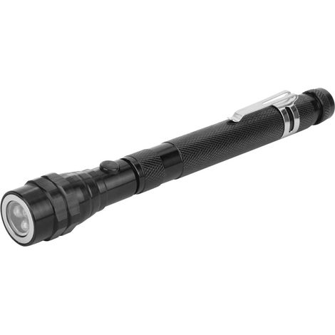 Torche LED Rechargeable Compacte avec Base Magnétique - 3 LED Blancs - Longueur Extensible 170 à 550 mm - Pour Extérieur et Maintenance - 1 Pièce (1/5)