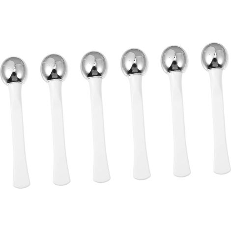 Set de masaje de 6 piezas, que incluye aplicador de crema para ojos, masajeador de crema facial y rodillos, adecuado para masajes faciales, color blanco. (1/5)