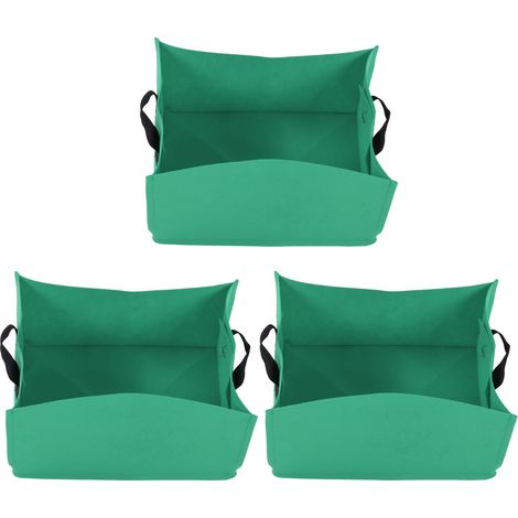 3PCS Sacs de Culture Épais Non Tissés pour Légumes, Jardinage avec Poignées, Vert Clair 40x30x20cm (1/5)