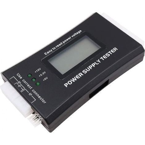 Testeur d'alimentation PC avec écran LCD, 20/24 broches, Psu pour connecteurs SATA IDE HDD ATX ITX BYI (1/5)