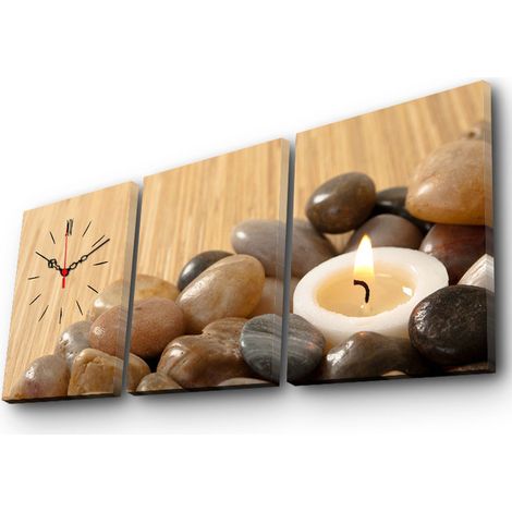 Reloj de pared de lienzo decorativo (3 piezas) con estilo de ZEN