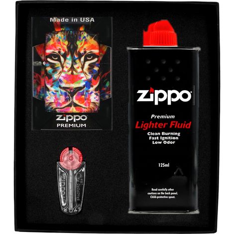 Set de regalo de encendedor ZIPPO LION DESIGN n.° 1 (1/3)