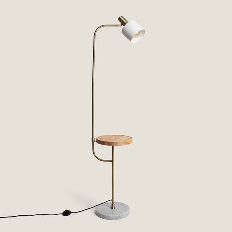 Stehlampe aus Metall und Marmor Dafne Weiß (1/5)