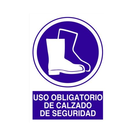 Señal que indica Uso obligatorio calzado seguridad                                                   Adhesivo       148x105 mm (1/2)