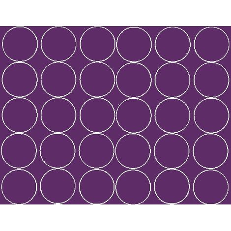 Autocollants ronds de 7 cm, 30 pastilles violettes mates
