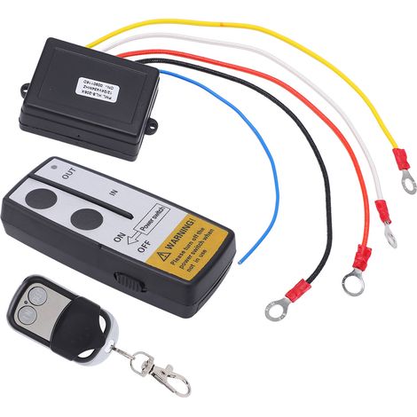 Kit de télécommande sans fil pour treuil (12 V/24 V CC) avec récepteur et clé pour porte de garage ou bateau (1/5)