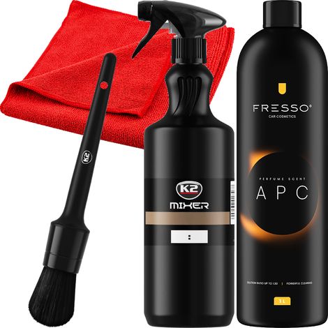 Limpiador universal Fresso APC para lavado de autos + cepillo + botella