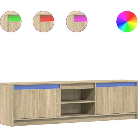 Mobile TV Armadietto TV Mobile Porta TV con LED Rovere Sonoma 180x34x50cm in Truciolato (1/5)