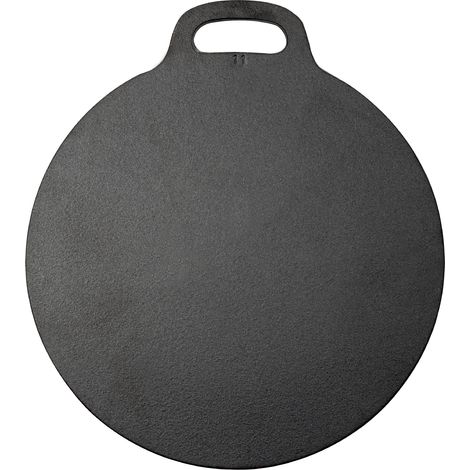 Victoria 34573 Plaque à Griller en Fonte, Induction pour Pizza, Budare 38cm pour Barbecue, Four  Noir