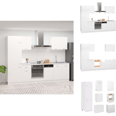 Ensemble de meubles de cuisine 7 pcs Blanc Aggloméré - Meuble De Cuisine - Ensemble De Cuisines - Armoire De Cuisine - Rangements Cuisine - Meuble Blanc (1/5)