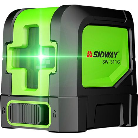 Ligne verte de nivellement automatique de niveau laser, outil de niveau numérique rechargeable au laser, mode d'impulsion manuel pour suspendre/bâtiment/rénovation/bâtiment d'images, avec base magnéti