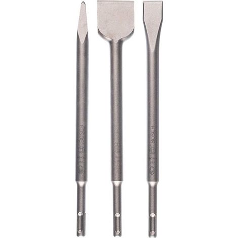Accessoires : Coffret de 3 burins SDS Plus (pour béton et maçonnerie, accessoires pour marteau burineur) Argent (1/5)
