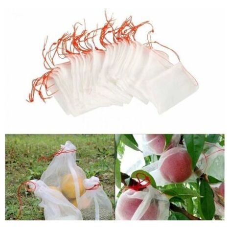 100er-Packung Insektennetze aus Nylon für den Garten, wiederverwendbarer Schutz für Obst und Pflanzen mit Etikett (1/5)